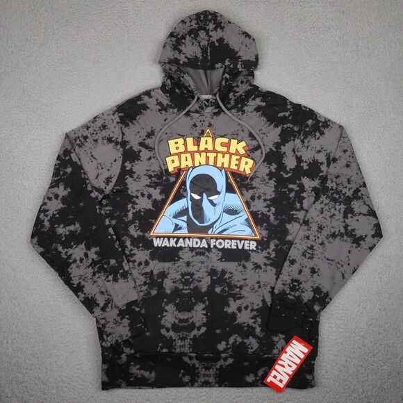 MAD Engine Other - Marvel Black Panther Hoodie Men Medium Gray Tie Dye Wakanda Forever Pullover NWT